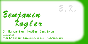 benjamin kogler business card